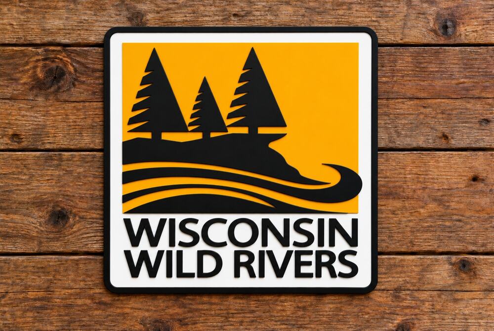 Wisconsin Wild Rivers Road Sign Pine Popple Pike Canoe Kayak Paddle Outdoors
